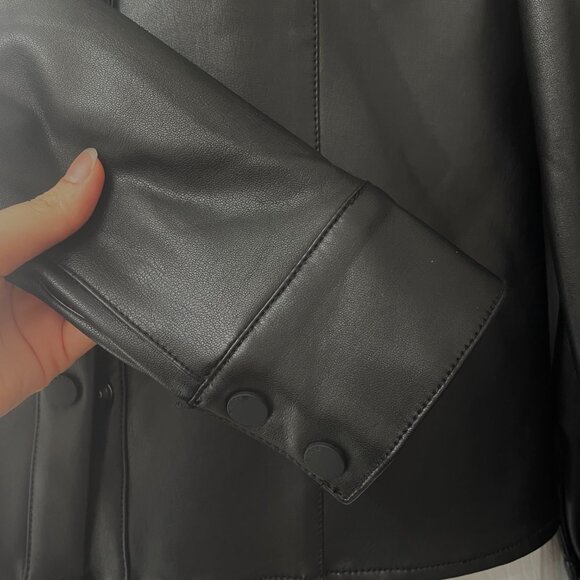 GUESS Faux Leather Button Up Jacket - Size Small - Picture 6 of 9